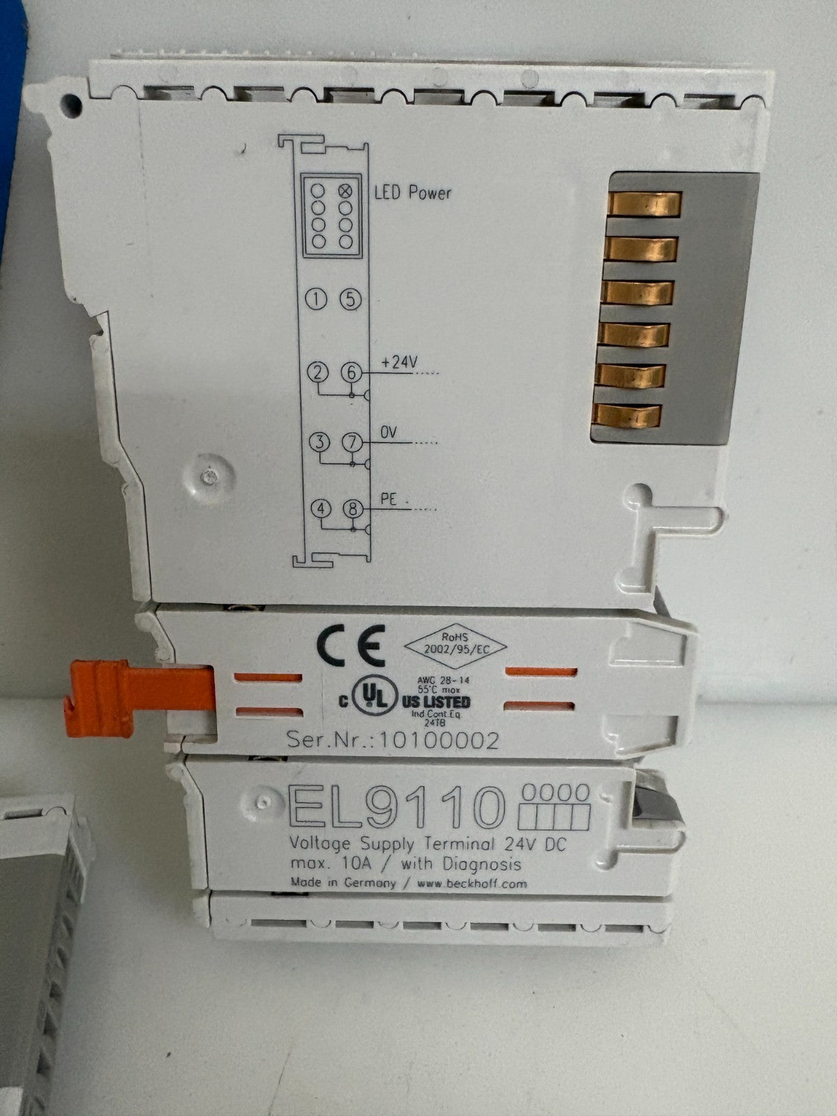 LOT OF 3 BECKHOFF VOLTAGE SUPPLY TERMINAL EL9110