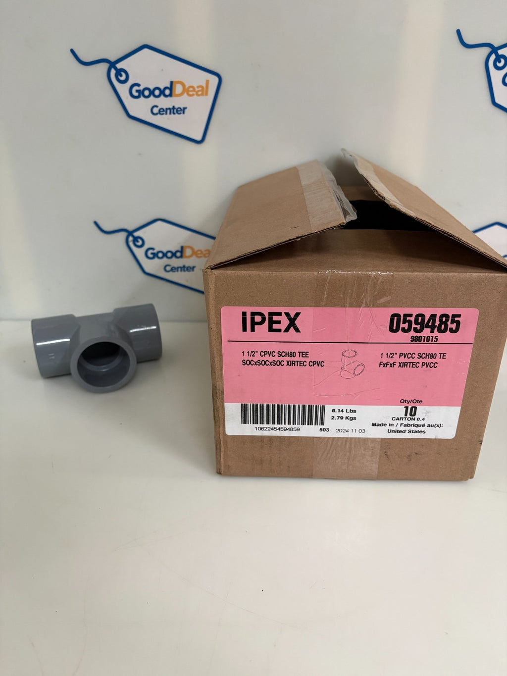 IPEX 1 1/2" TEE PVCC SCH80 SOCXSOCXSOC 059485 BOX OF 100