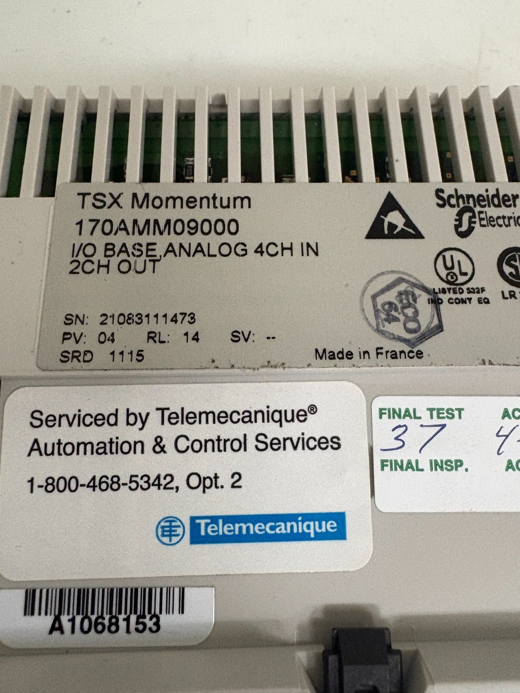 SCHNEIDER TSX MOMENTUM I/O ANALOG BASE 170 AMM09000