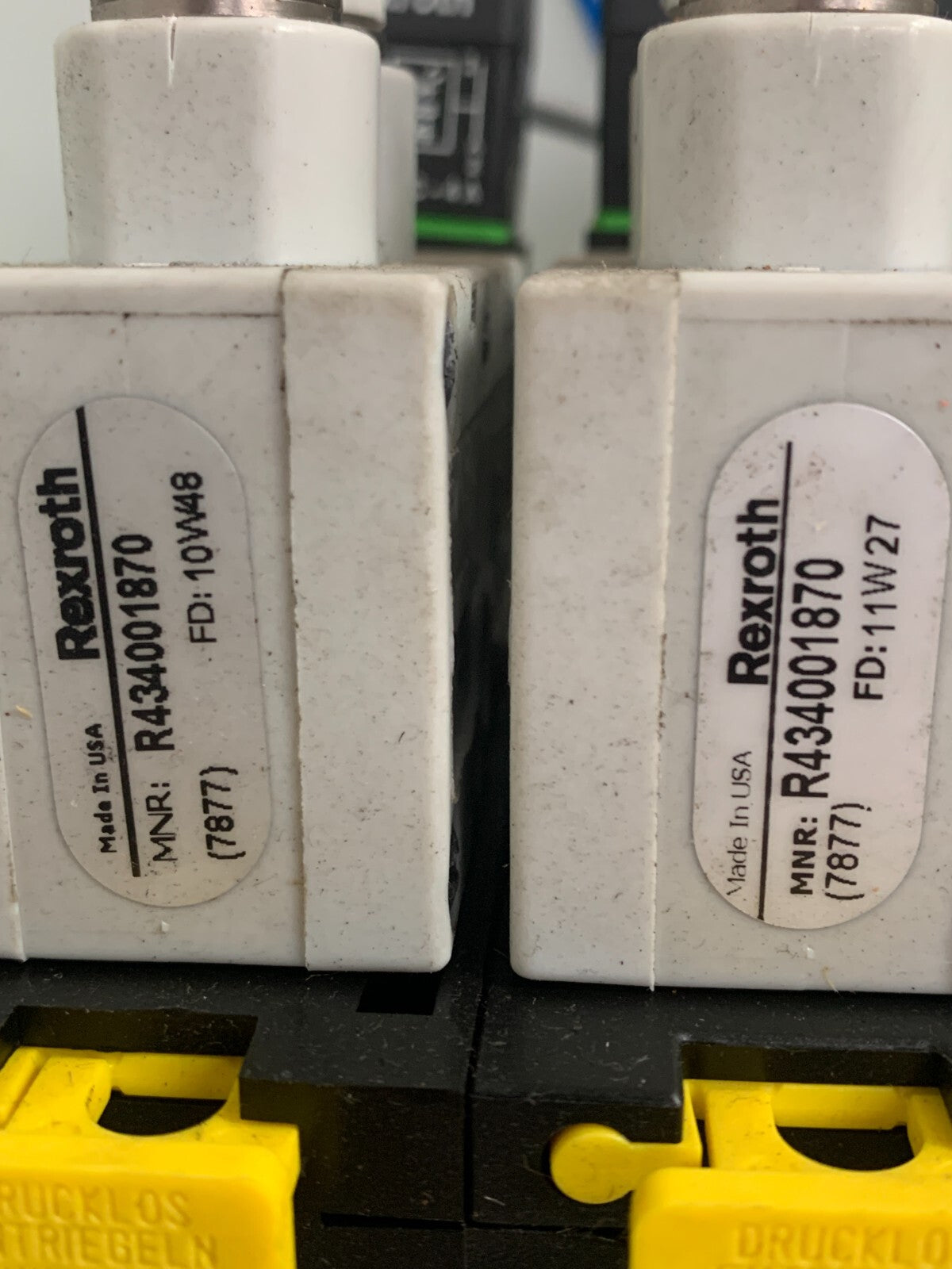 Rexroth Pneumatic Manifold Block R434001875 w/ 5x Solenoid Valves R4340018702
