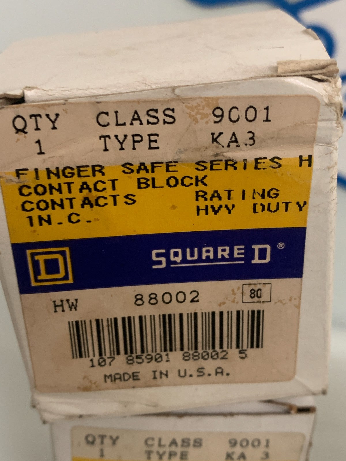 LOT OF 4 SQUARE D FINGER SAFE CONTACT BLOCK KA3 880022