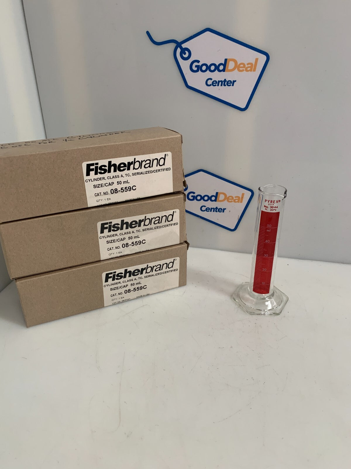 Lot of 3 Fisherbrand 08-559C 50ml Graduated Cylinder Class A