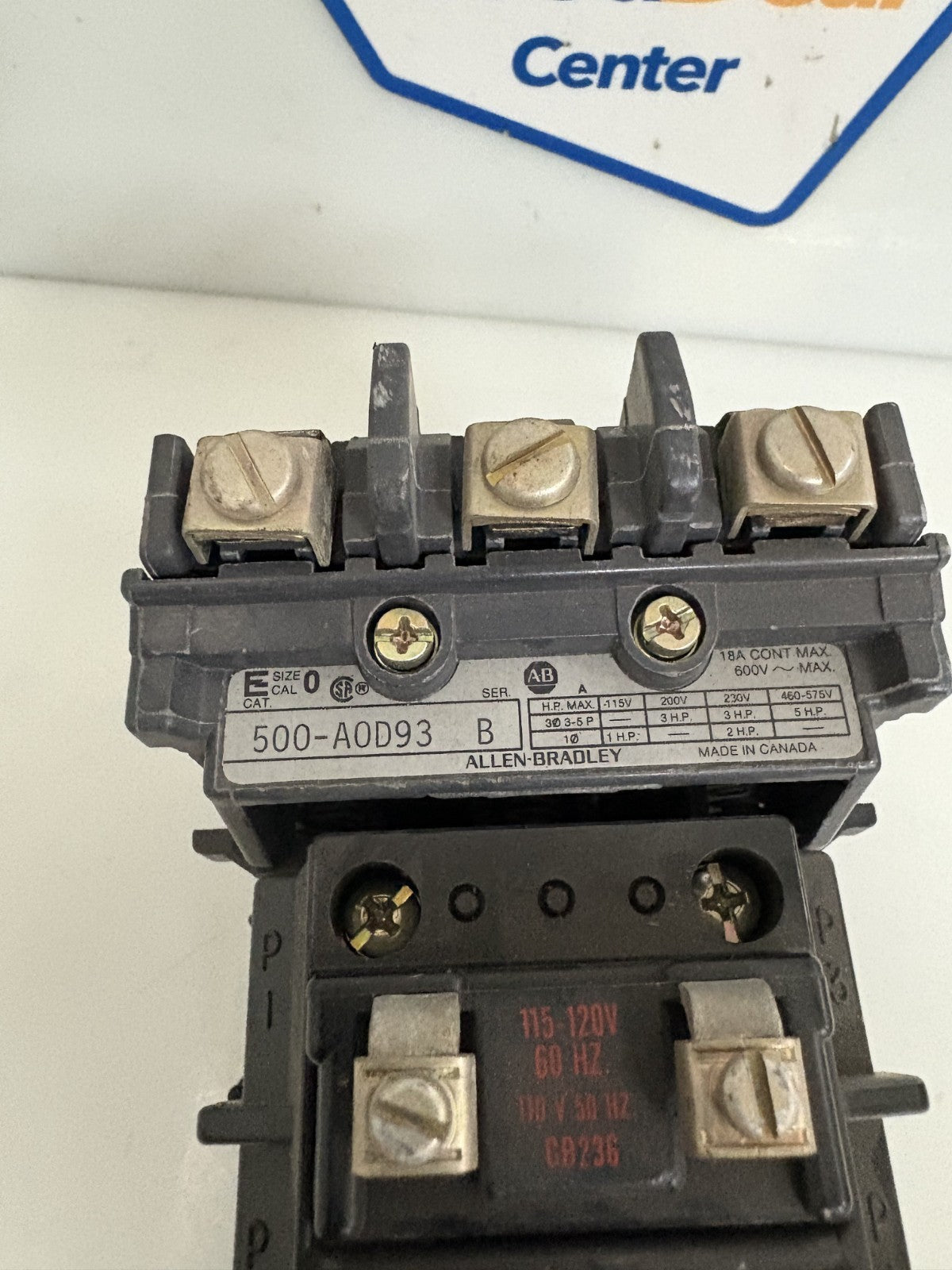 ALLEN BRADLEY CONTACTOR 500-AOD93 B
