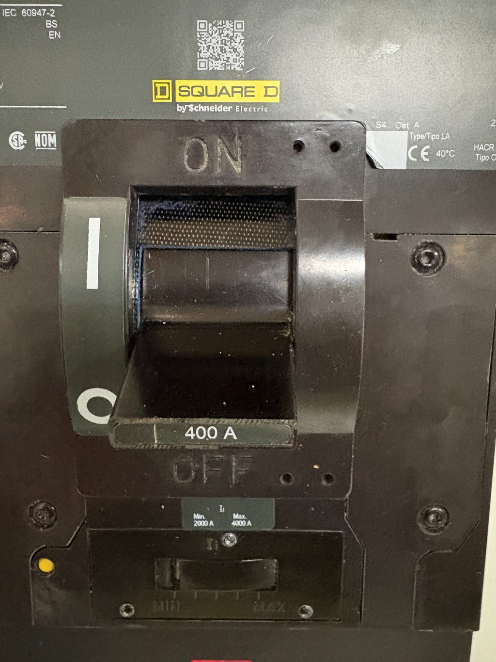 SCHNEIDER SQUARE D 400 AMP CIRCUIT BREAKER LA36400 2