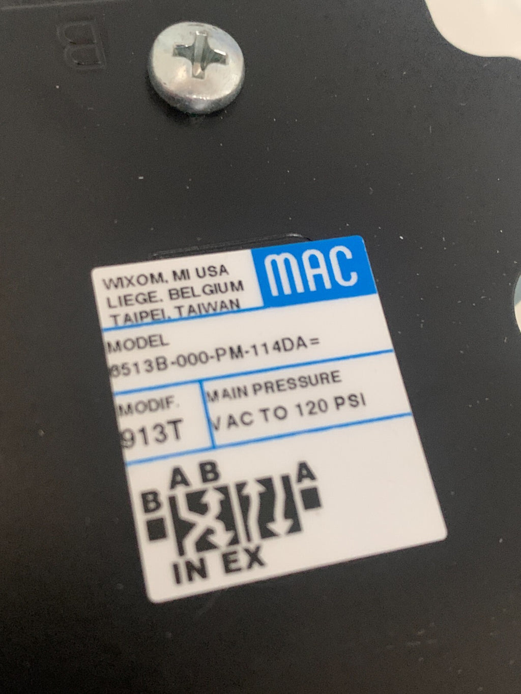 MAC VALVES 120 PSI 6513B-000-PM-114DA2