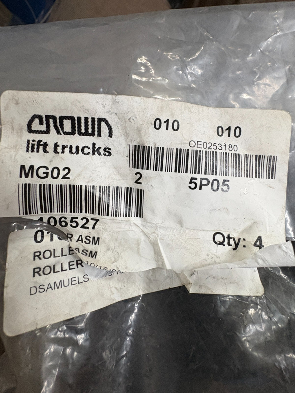 LOT OF 4 CROWN LIFT TRUCKS ROLLER ASM