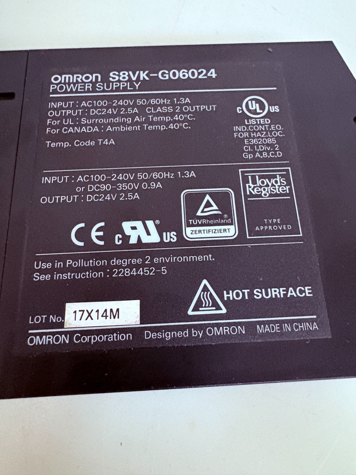 LOT OF 3 OMRON POWER SUPPLY S8VK-G06024
