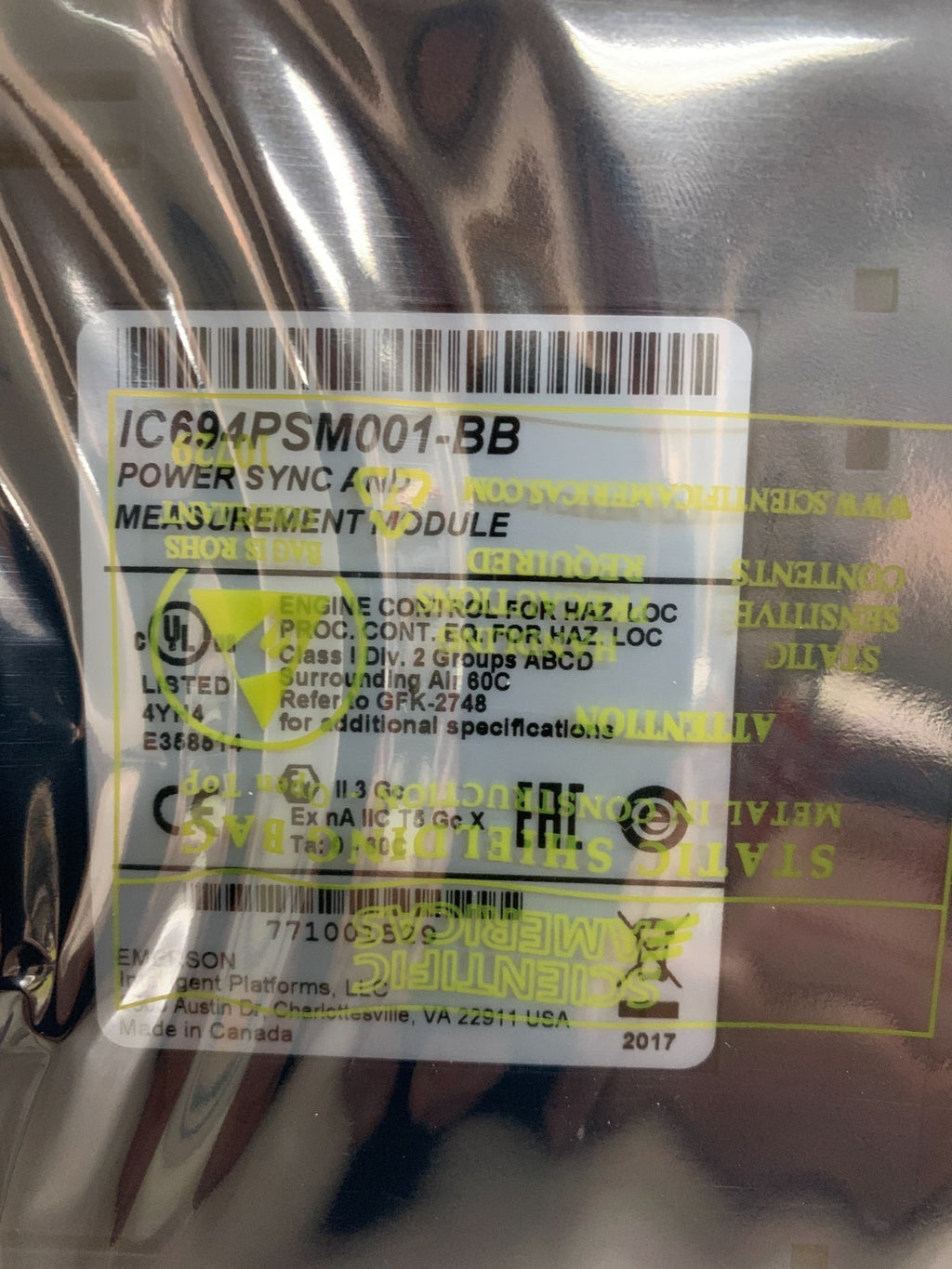 GE FANUC EMERSON POWER SYNC AND MEASUREMENT MODULE IC694PSM001-BB