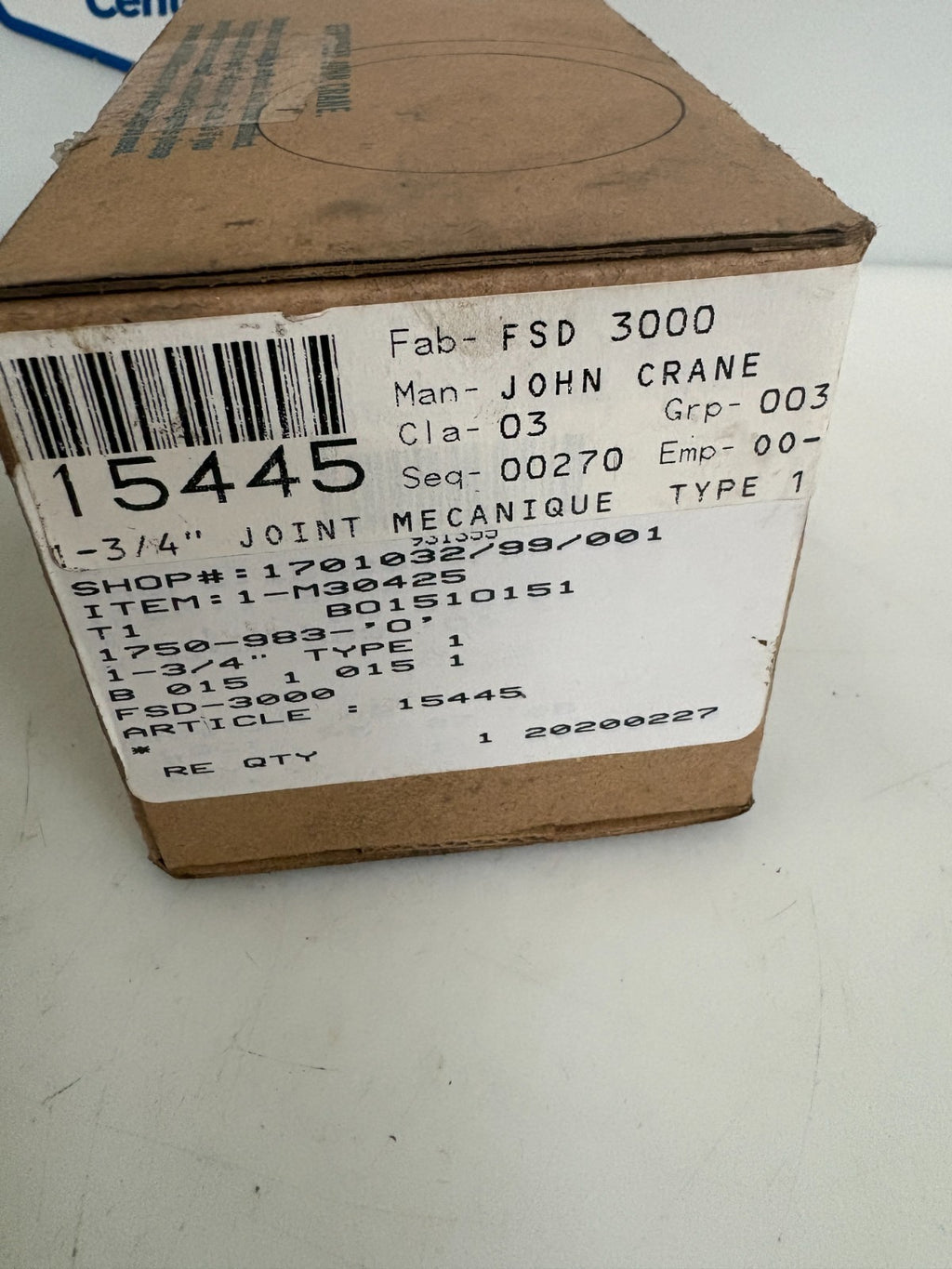 JOHN CRANE MECHANICAL SEAL 1 3/4" TYPE 1 1-M30425 FSD-3000 #15445