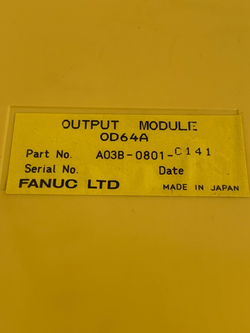 FANUC OUTPUT MODULE OD64A AO3B-0801-C141