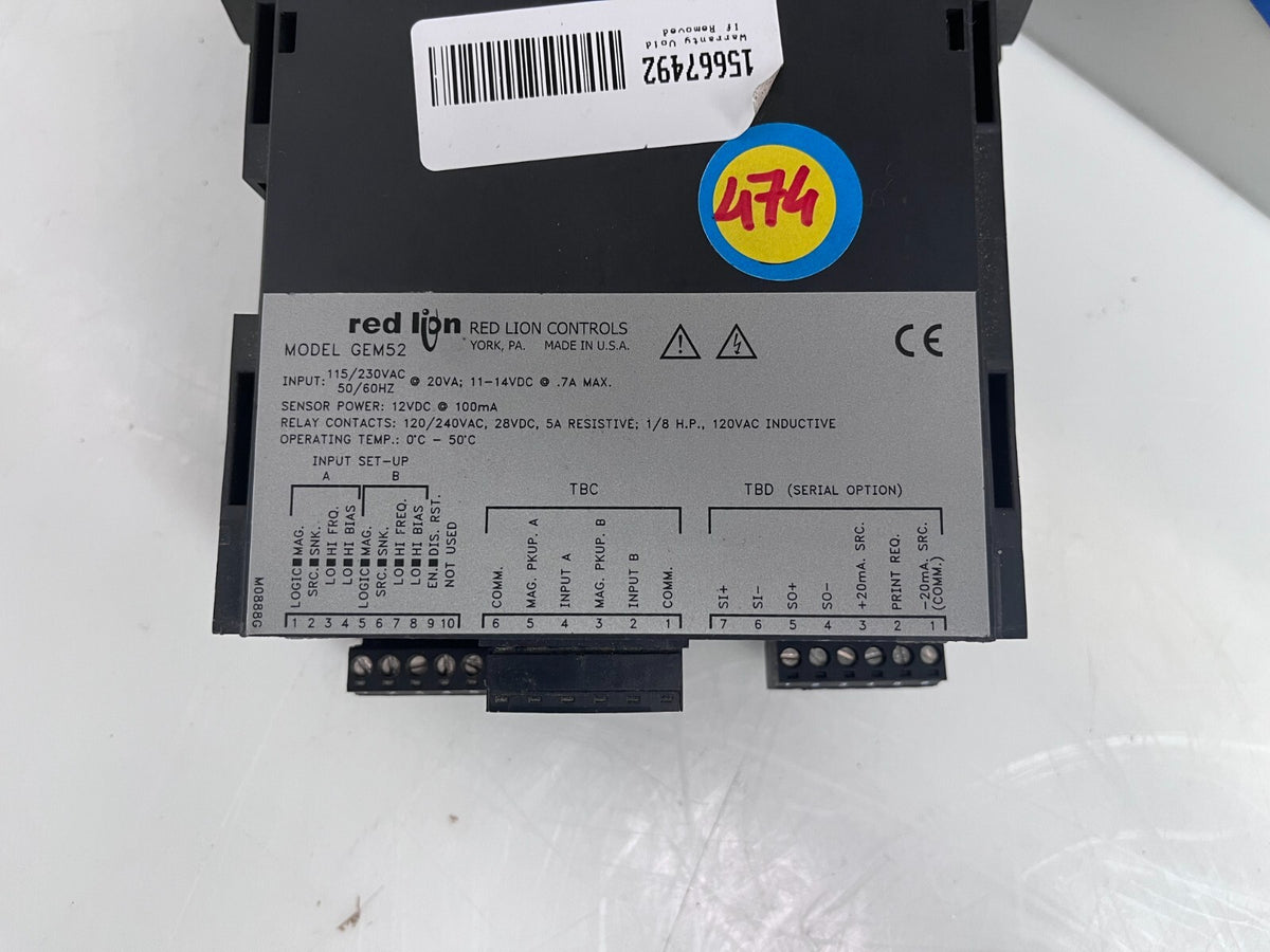Red Lion GEM52 / GEM 52 Dual Indicator Control1