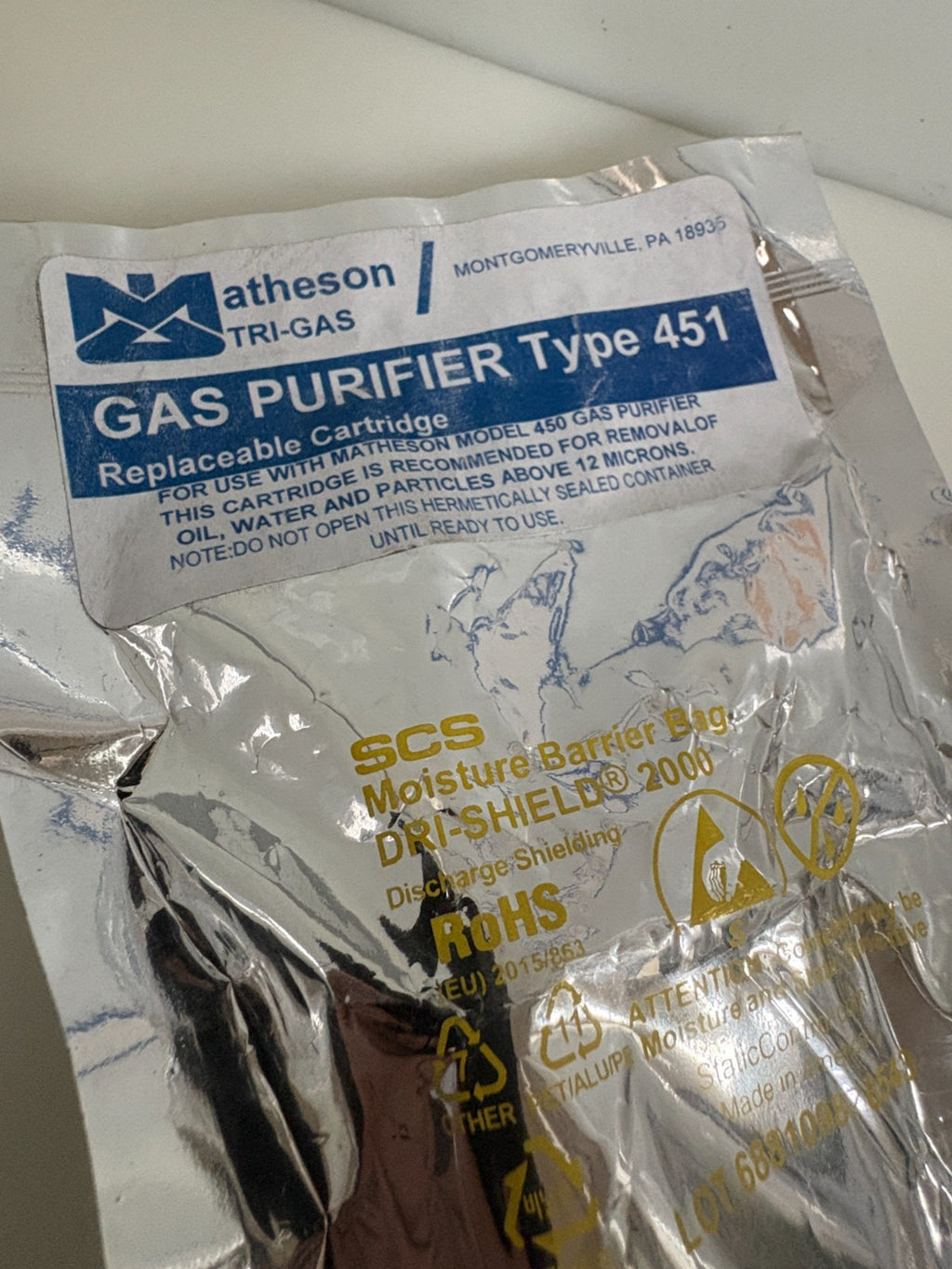LOT OF 2 MATHESON TRI-GAS GAS PURIFIER TYPE 451