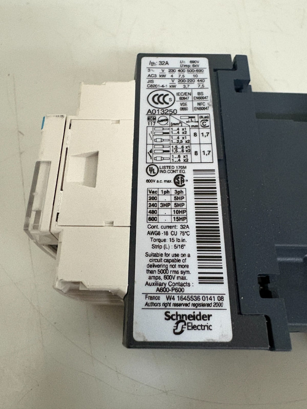 TELEMECANIQUE CONTACTOR LC1D182