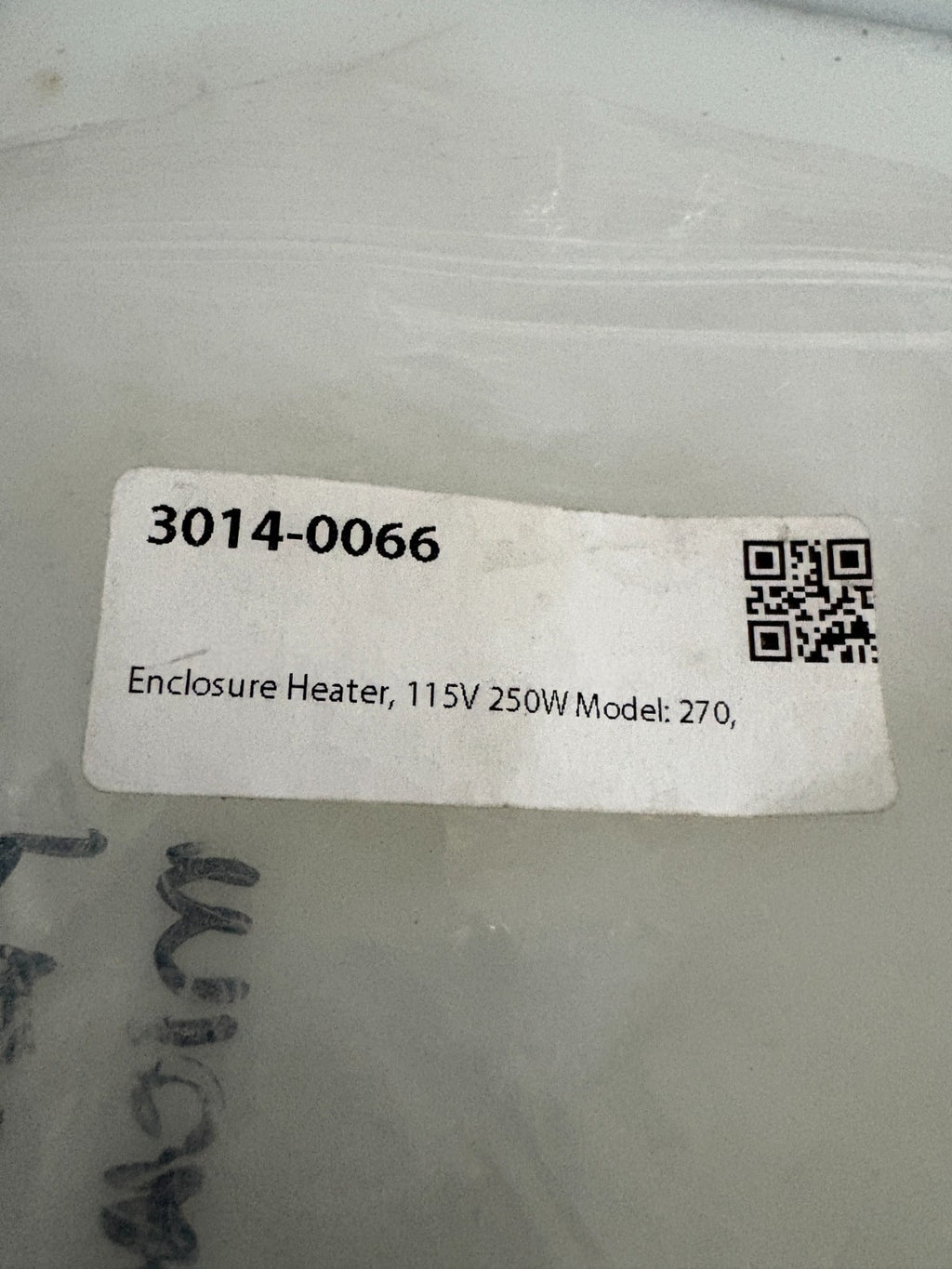 ENCLOSURE HEATER MODEL 270 3014-0066 2