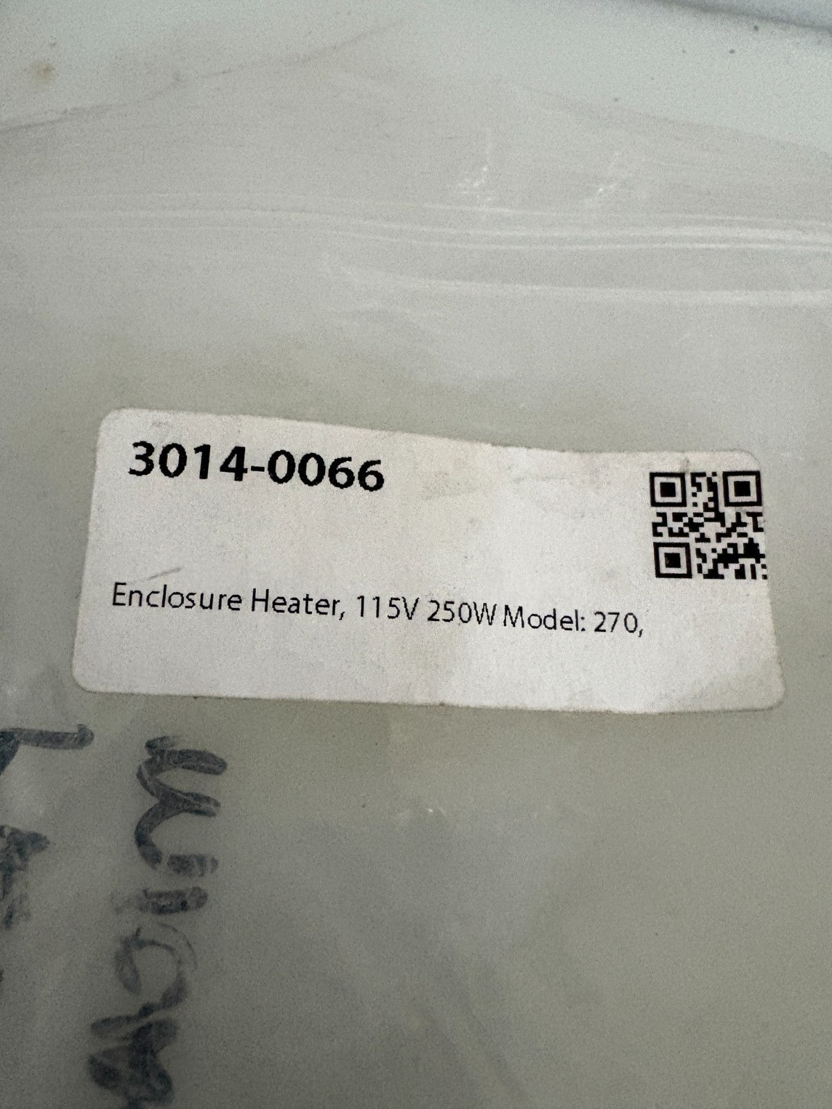 ENCLOSURE HEATER MODEL 270 3014-0066 2