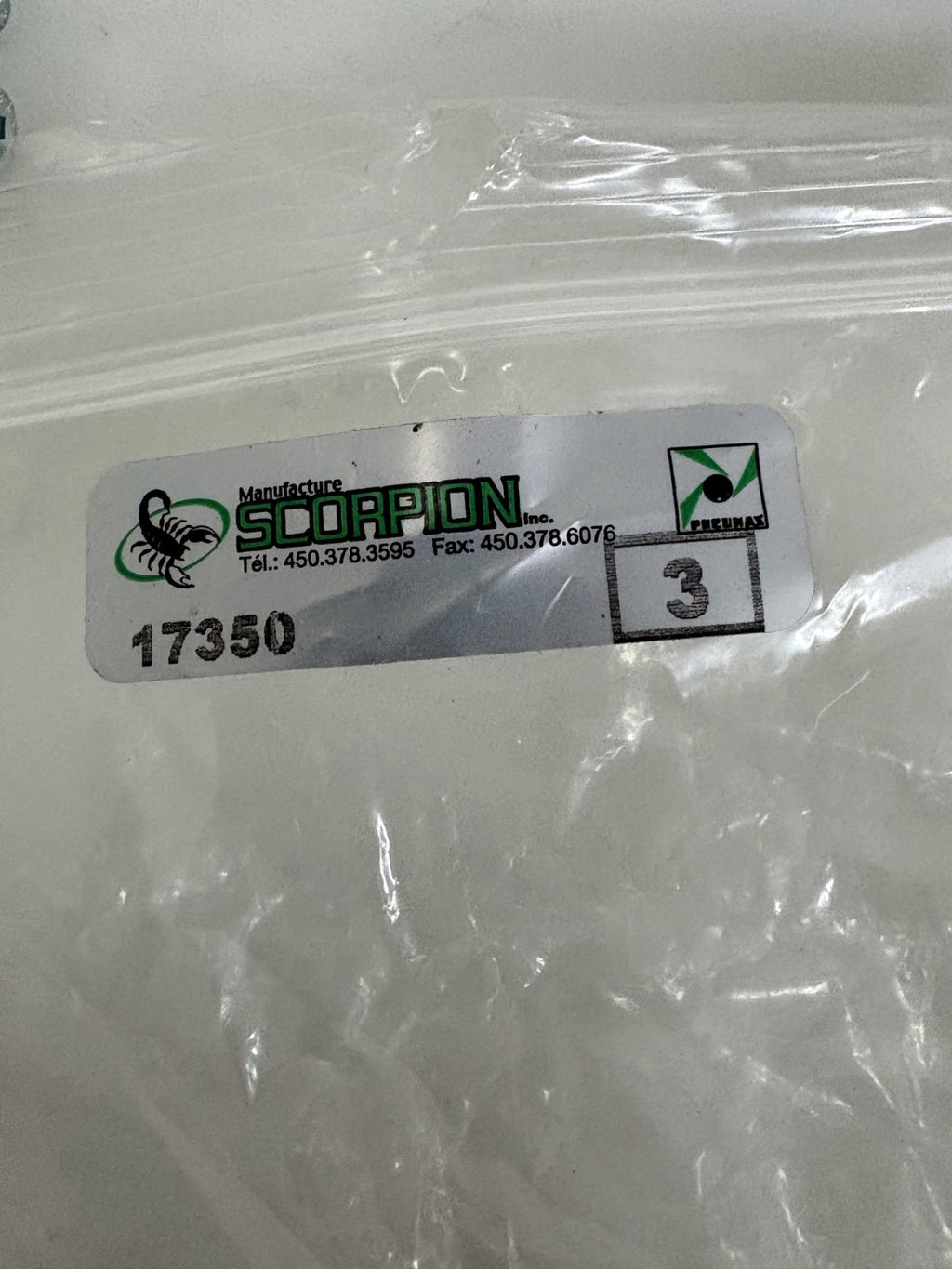 LOT OF 3 PNEUMAX SCORPION BRACKET W/SCREW #17350