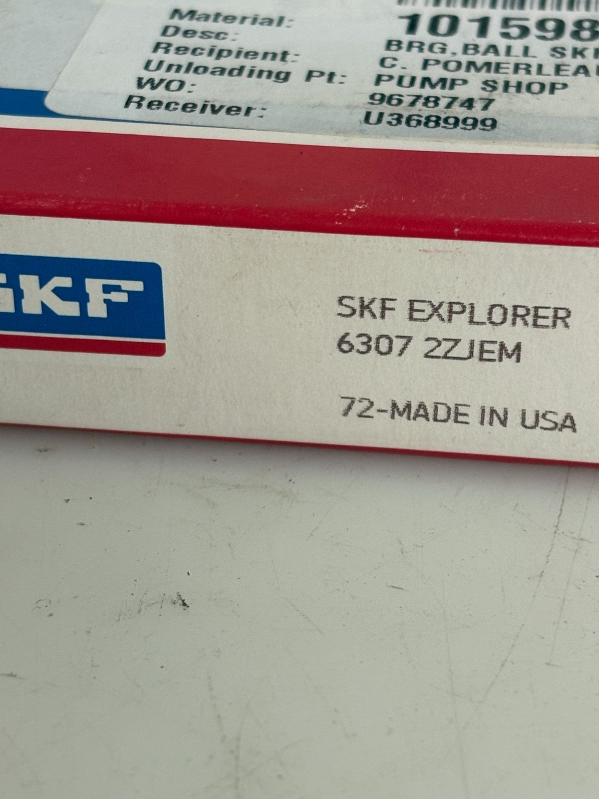 SKF EXPLORER MIX LOT BALL BEARING 1X6306 2ZJEM 1X6307 2ZJEM