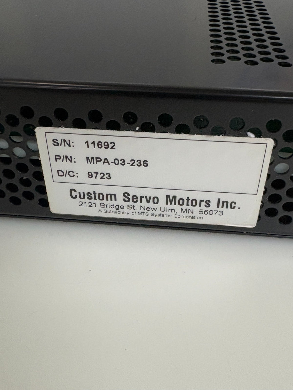 CUSTOM SERVO MOTORS BRUSHLESS SERVO AMPLIFIER MPA-03-2363