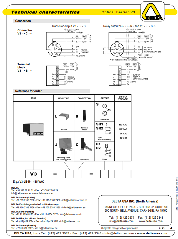 DELTA   Optical Reflecting Barrier    V3-JB-R1A