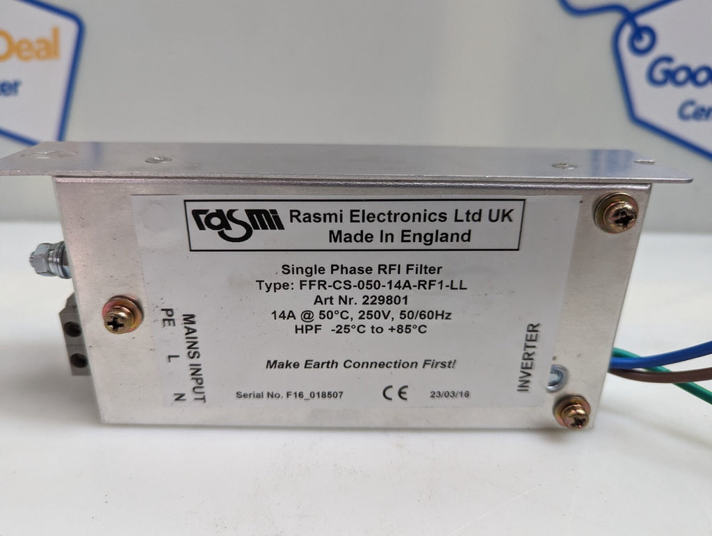 Rasmi Single Phase RFi Filter FFR-CS-050-14A-RF-1-LL