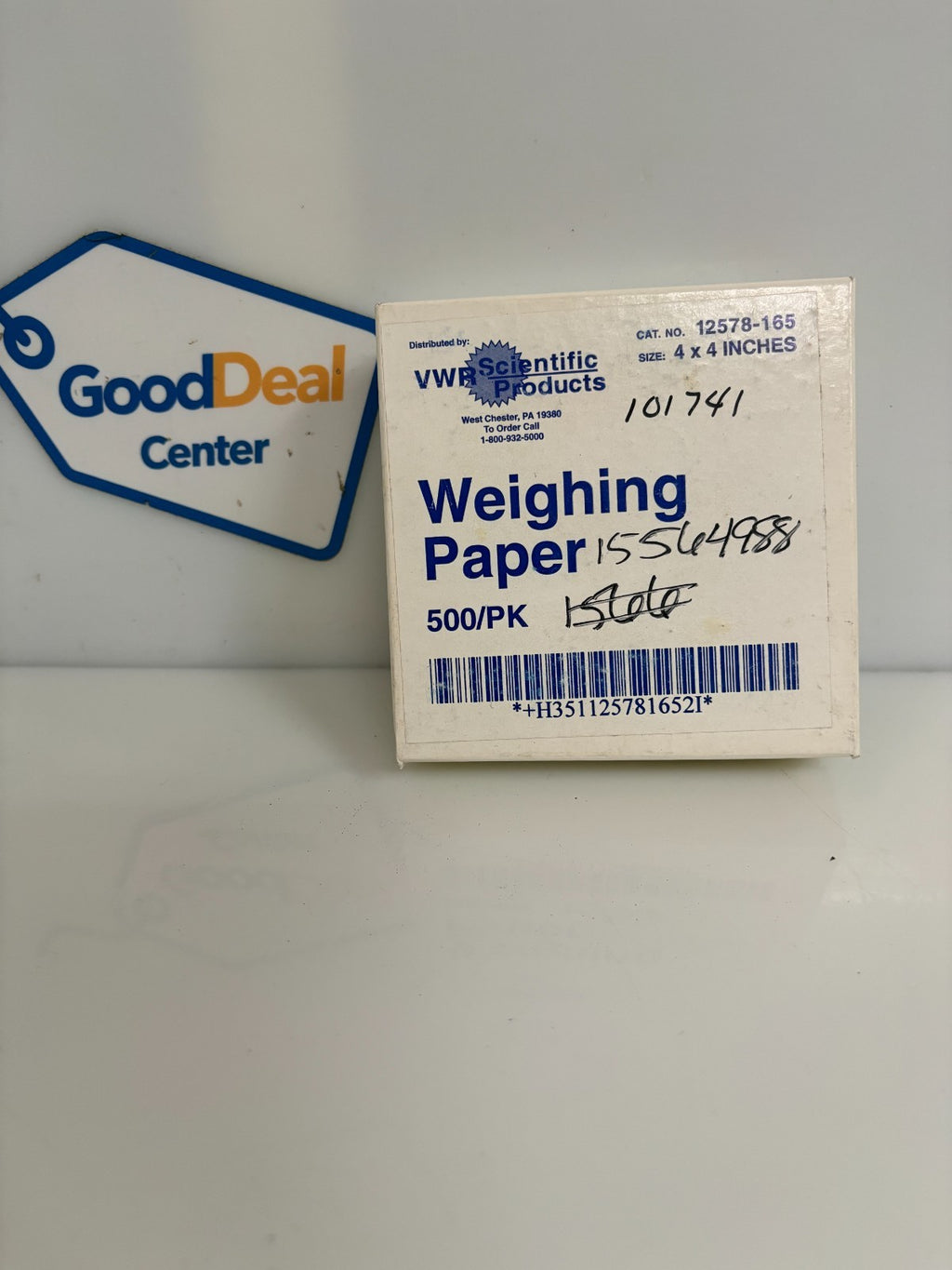 VWR SCIENTIFIC PRODUCTS 4X4 WEIGHING PAPER #12578-165  BOX OF 500
