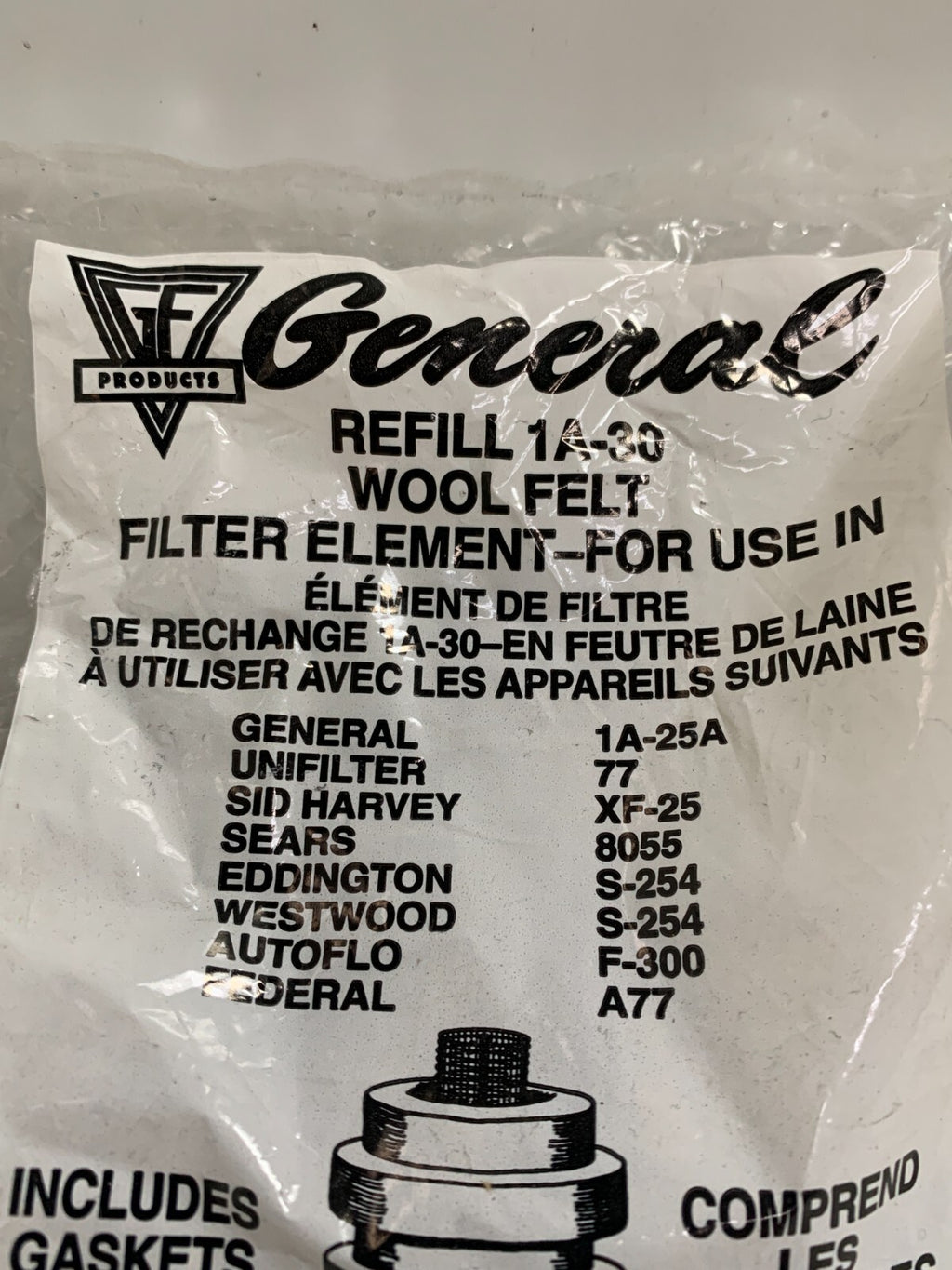 GENERAL FILTERS   Wool Felt Filter   1A-30/1A30