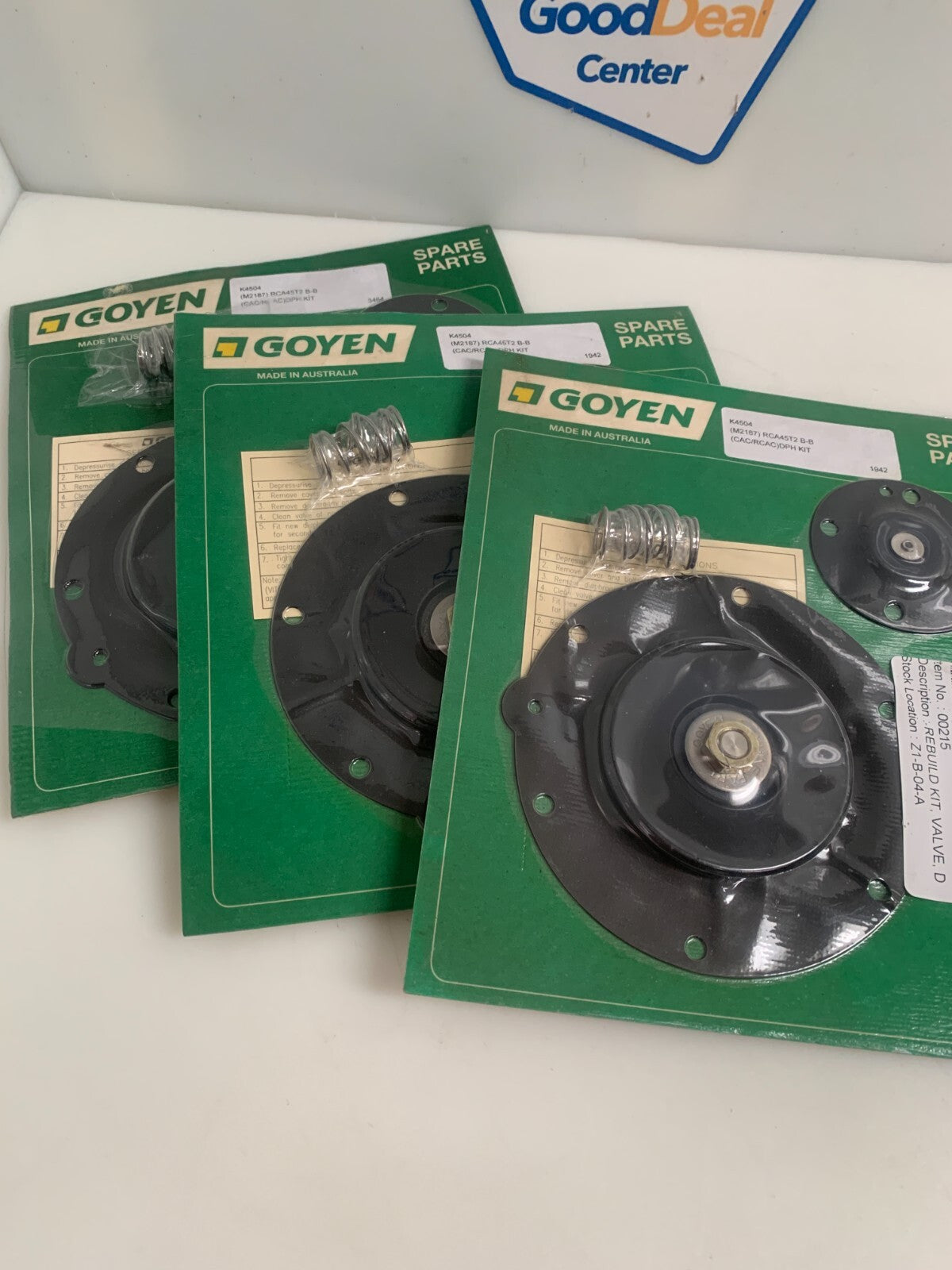 LOT OF 3 GOYEN K4504 RCA45T2 BB VALVE DIAPHRAGM REBUILD KIT3