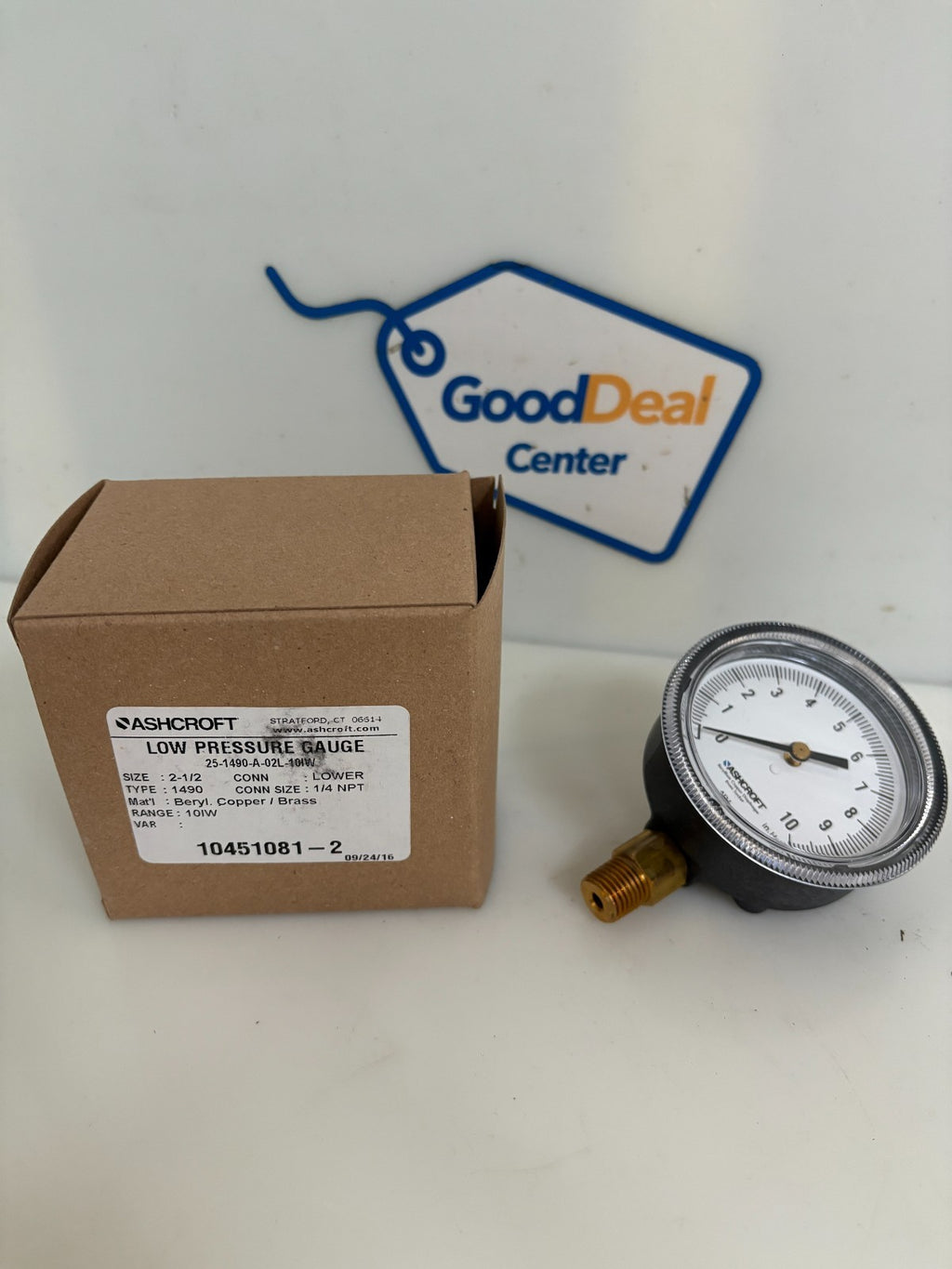 ASHCROFT LOW PRESSURE GAUGE 25-1490-A-02L-10W