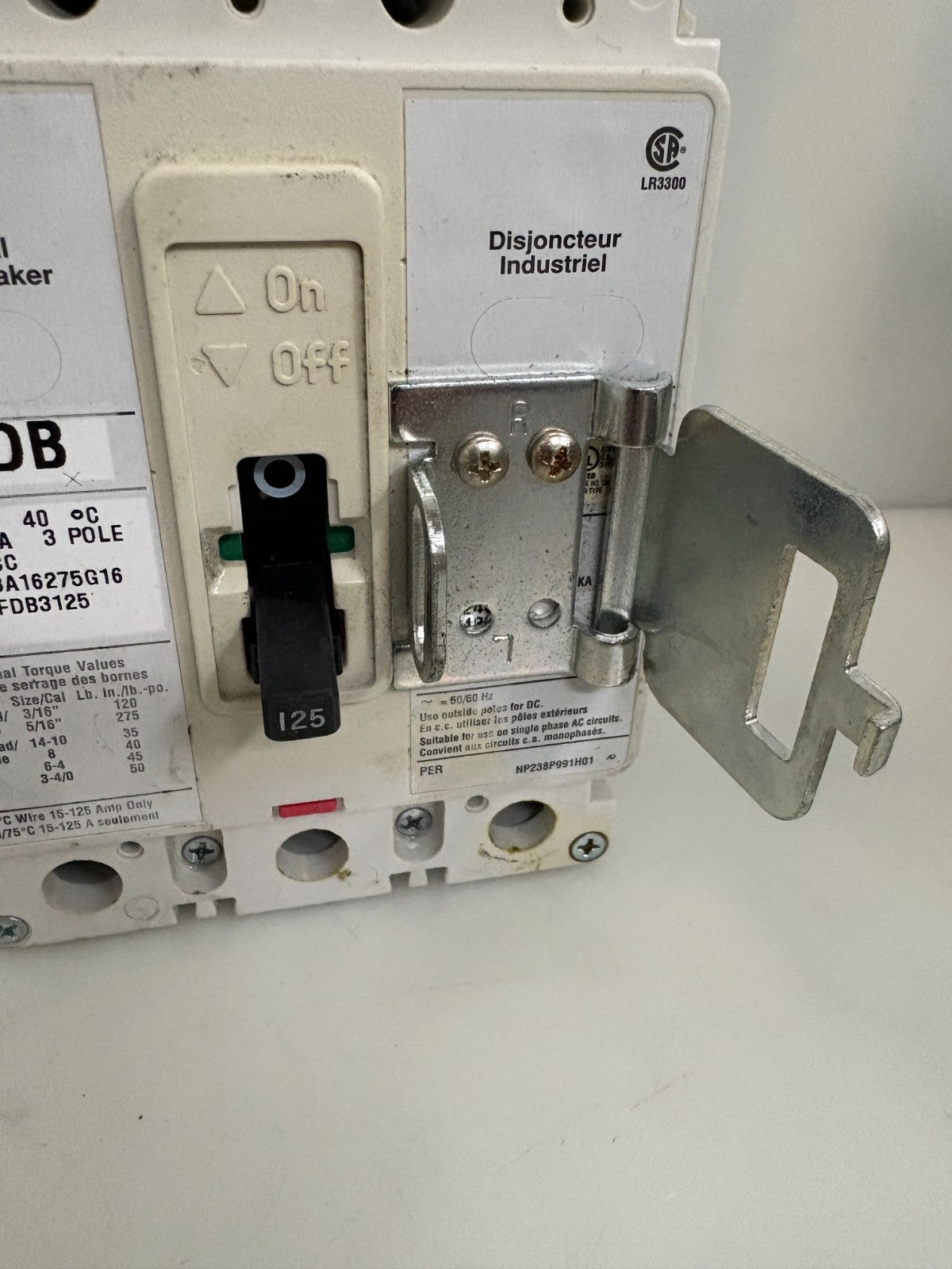 EATON CIRCUIT BREAKER 125 AMP 3A16275G16