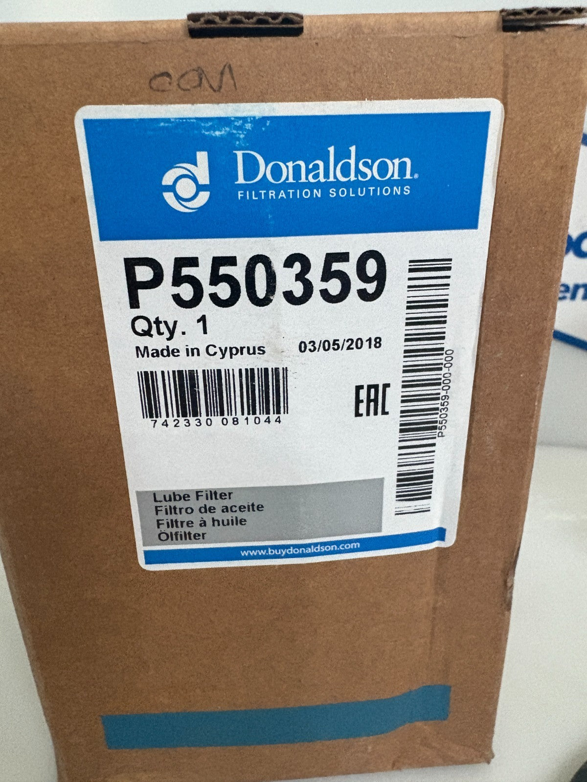 LOT OF 2 DONALDSON OIL FILTER P550359