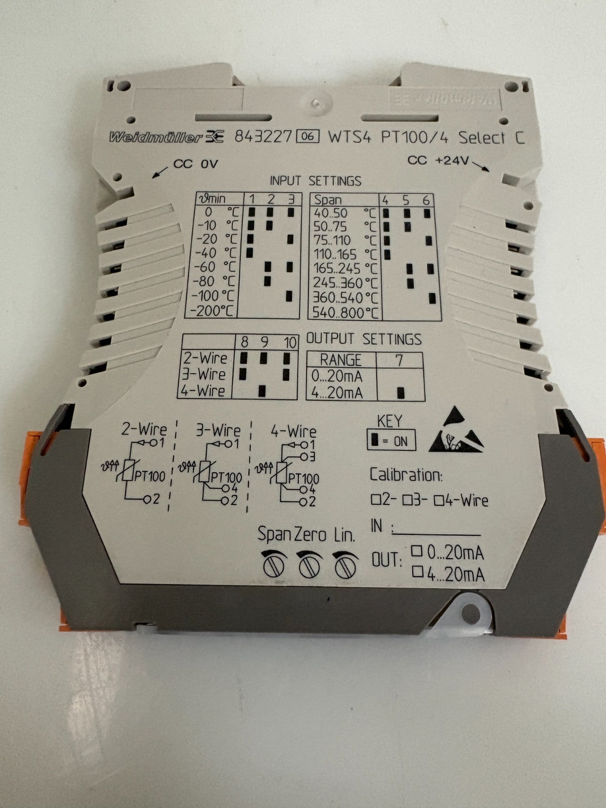 WEIDMULLER MODULE 843227 WTS4 PT100/4 C