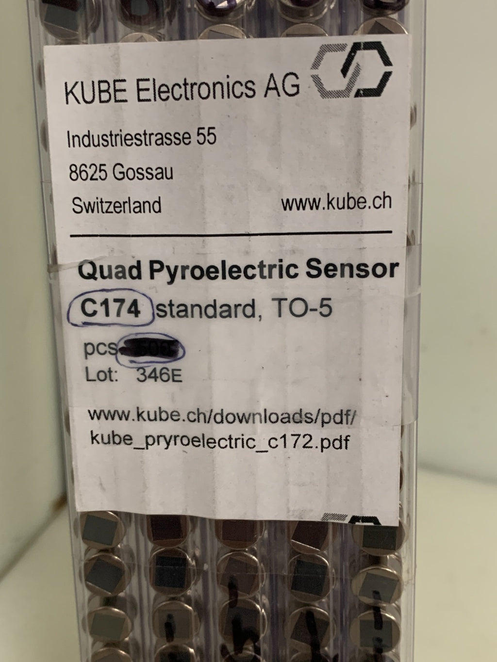 LOT OF 400  KUBE ELECTRONICS QUAD PYRO ELECTRIC SENSOR #C175 STANDARD TO-51