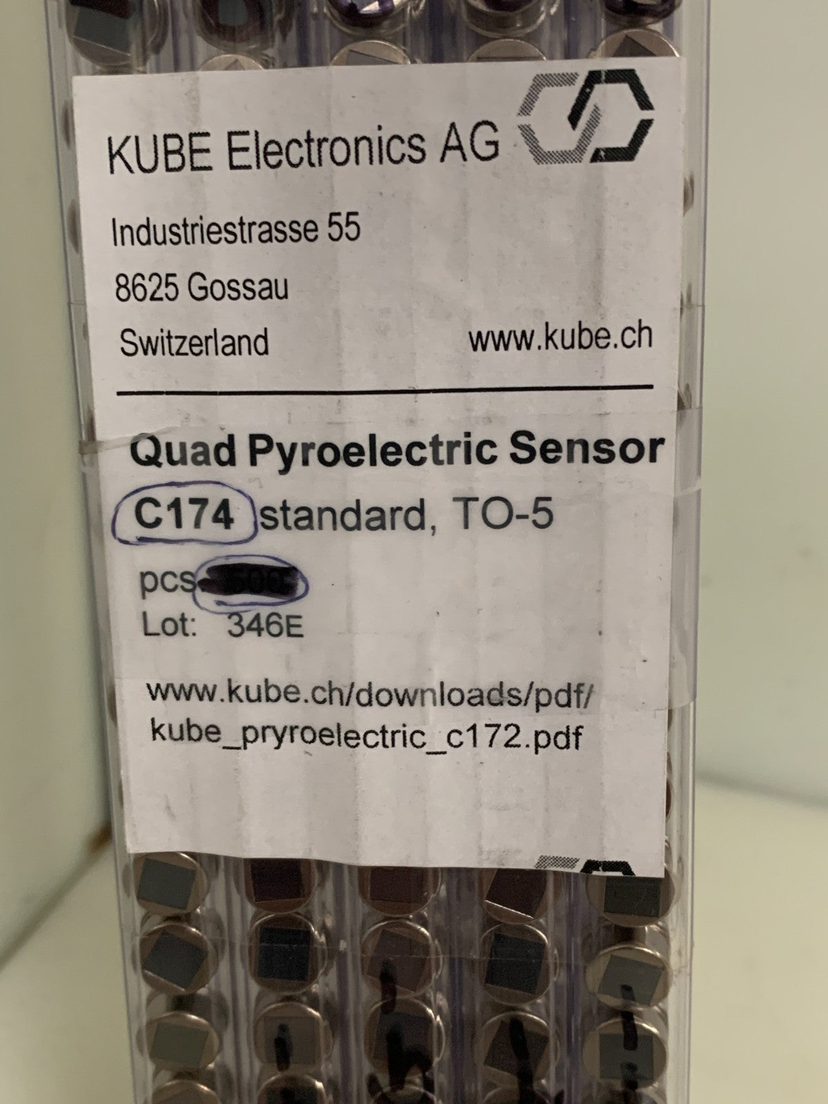 LOT OF 400  KUBE ELECTRONICS QUAD PYRO ELECTRIC SENSOR #C175 STANDARD TO-51