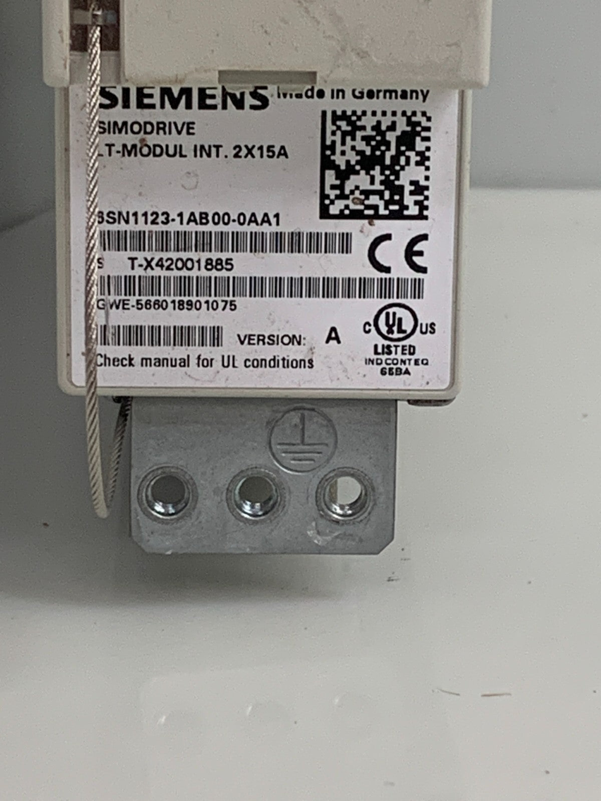 SIEMENS SIMODRIVE LT- MODUL INT 2X15 A  6SN1123-1ABOO-OAA1  W/6SN1118-1NK01-OAA