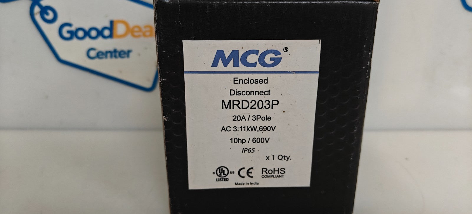 MCG ENCLOSED DISCONNECT MRD203P 20A/3POLE 1