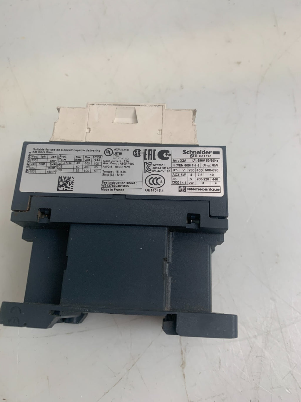 SCHNEIDER ELECTRIC / TELEMECANIQUE LC1D18 Contactor (Lot of 3)