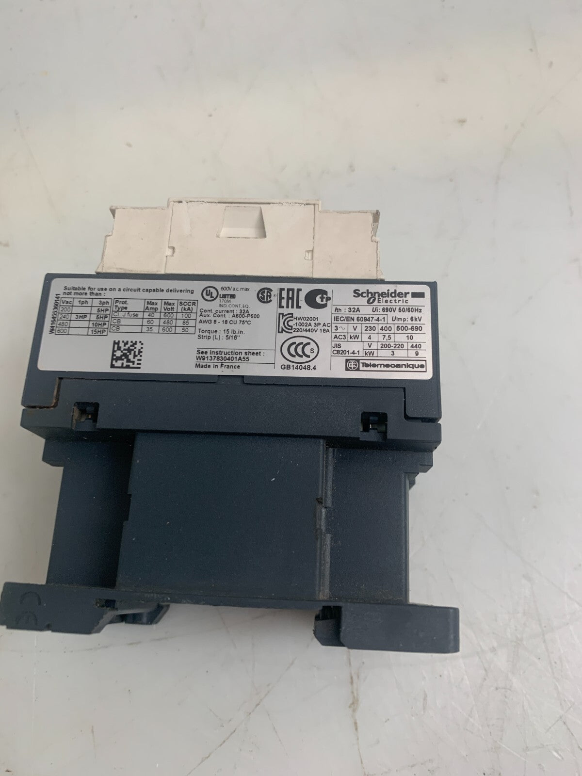 SCHNEIDER ELECTRIC / TELEMECANIQUE LC1D18 Contactor (Lot of 3)