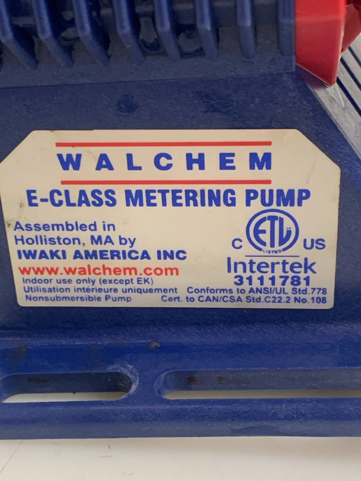 IWAKI METERING PUMP EZB11D1-PE W/WALL SUPPORT3