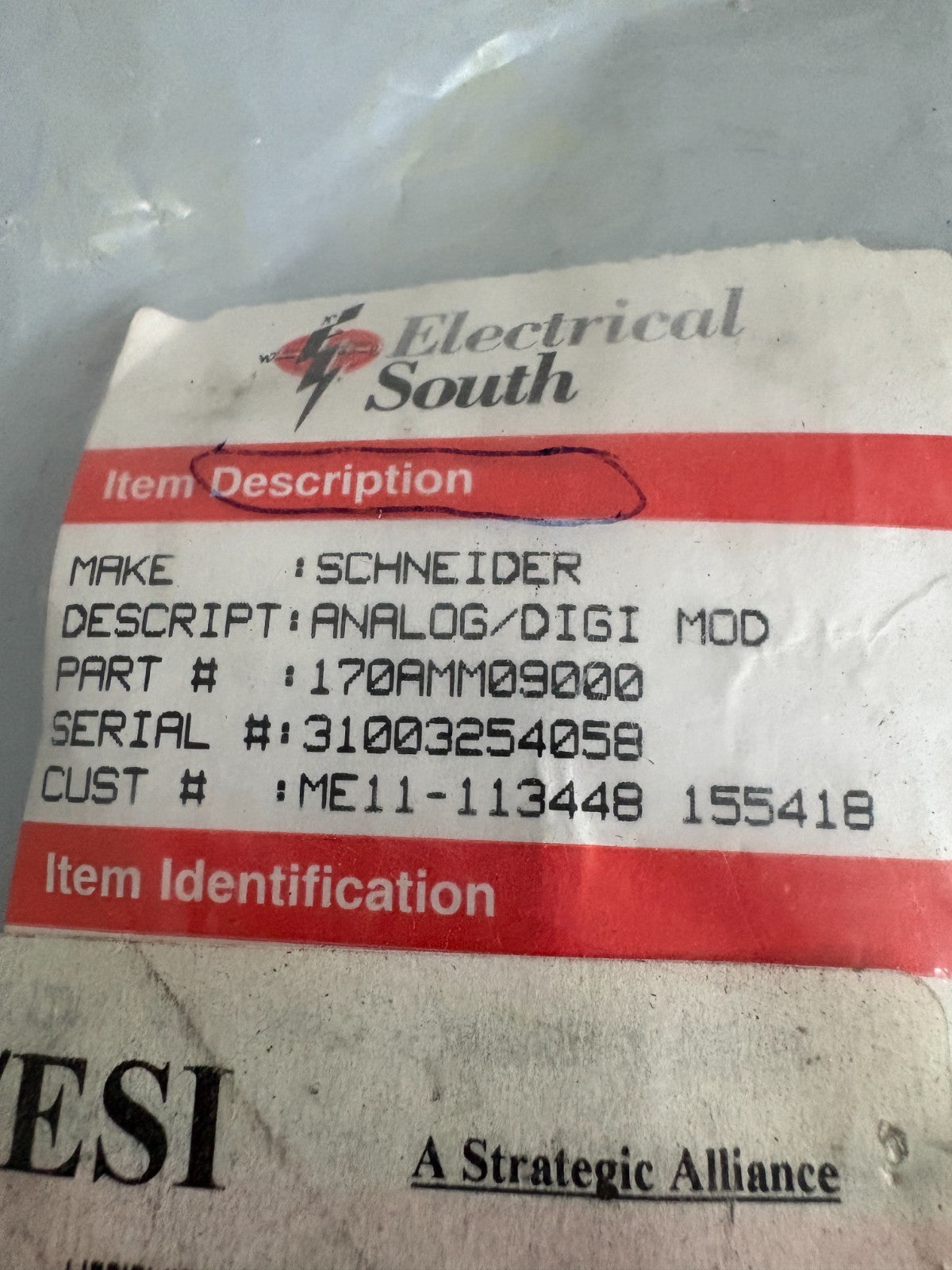 SCHNEIDER TSX MOMENTUM I/O ANALOG BASE 170 AMM09000