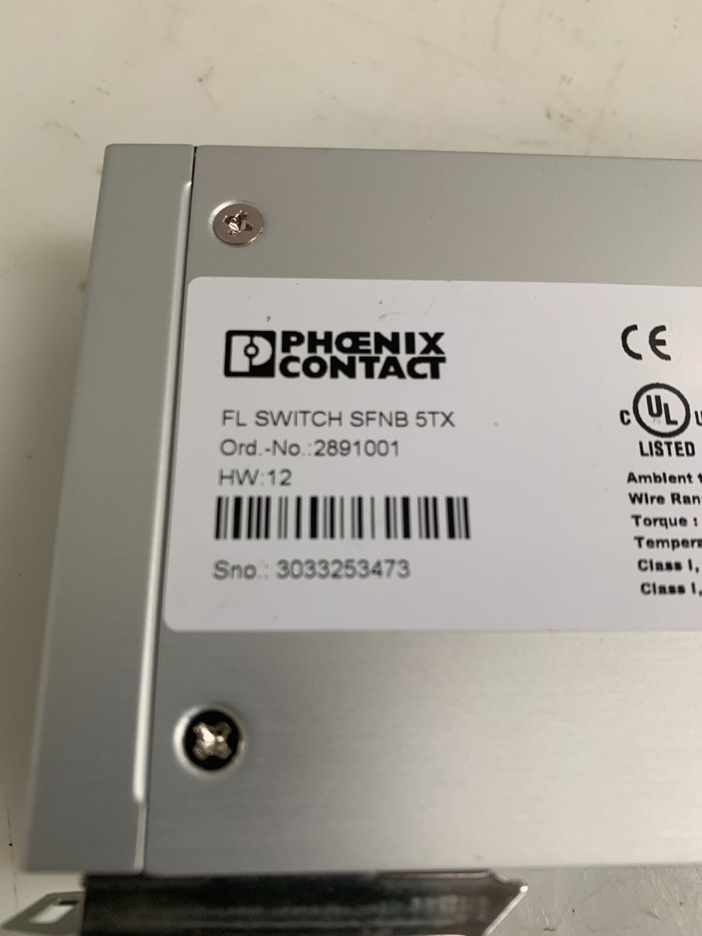 PHOENIX CONTACT ETHERNET SWITCH #2691001