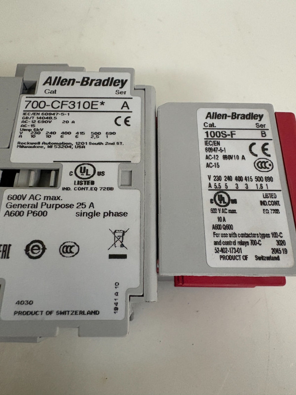 ALLEN BRADLEY CONTROL RELAY 700S-CF620EJC