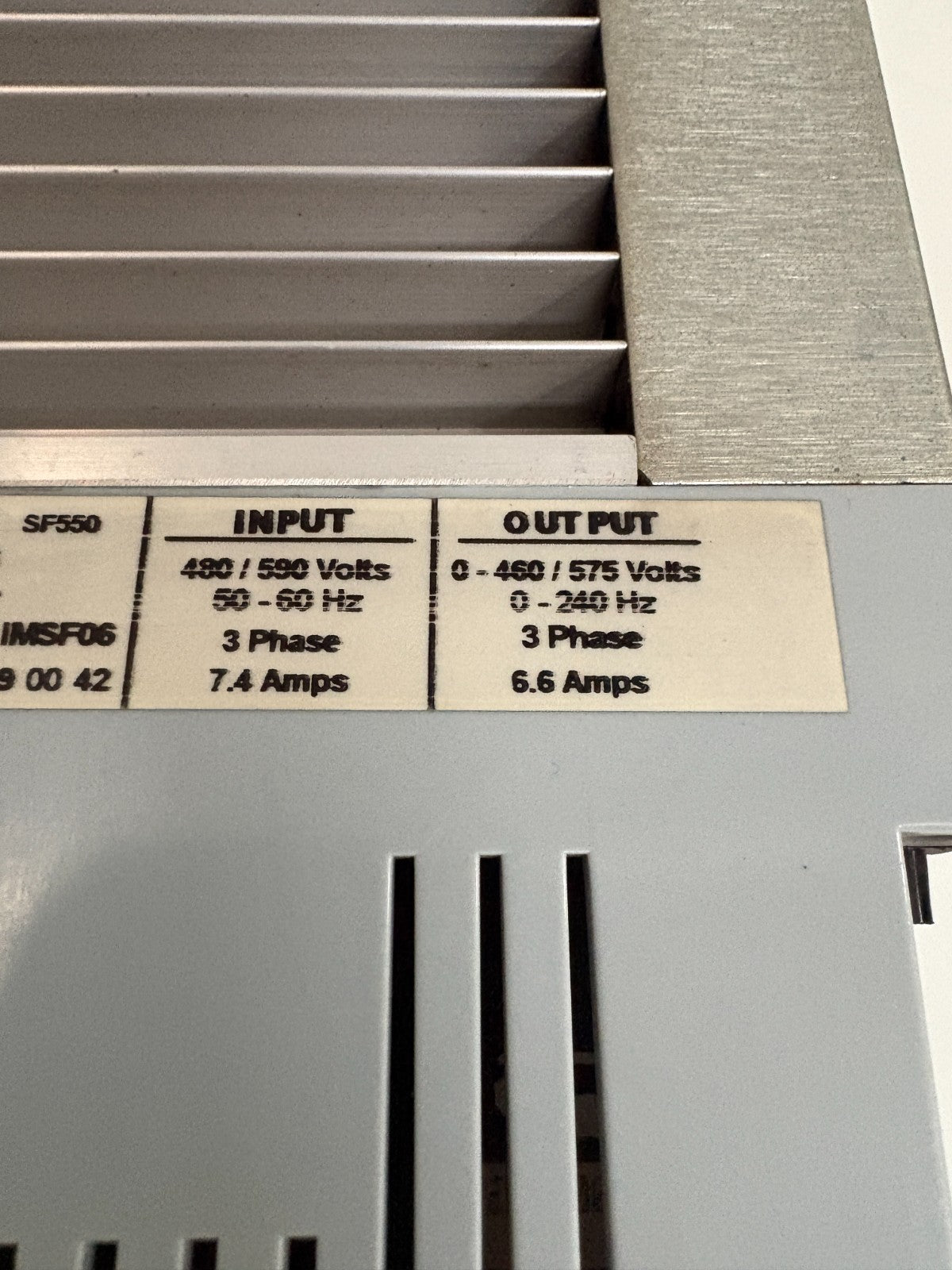 LENZE AC TECH 5HP VARIABLE SPEED AC MOTOR DRIVE SF550