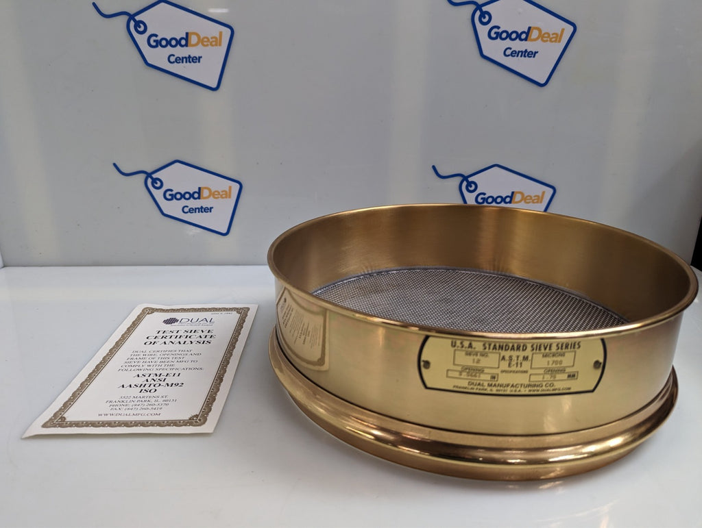 New Brass Dual Manufacturing No. 12 US Standard Sieve 0.0661 in/1.70 mm6