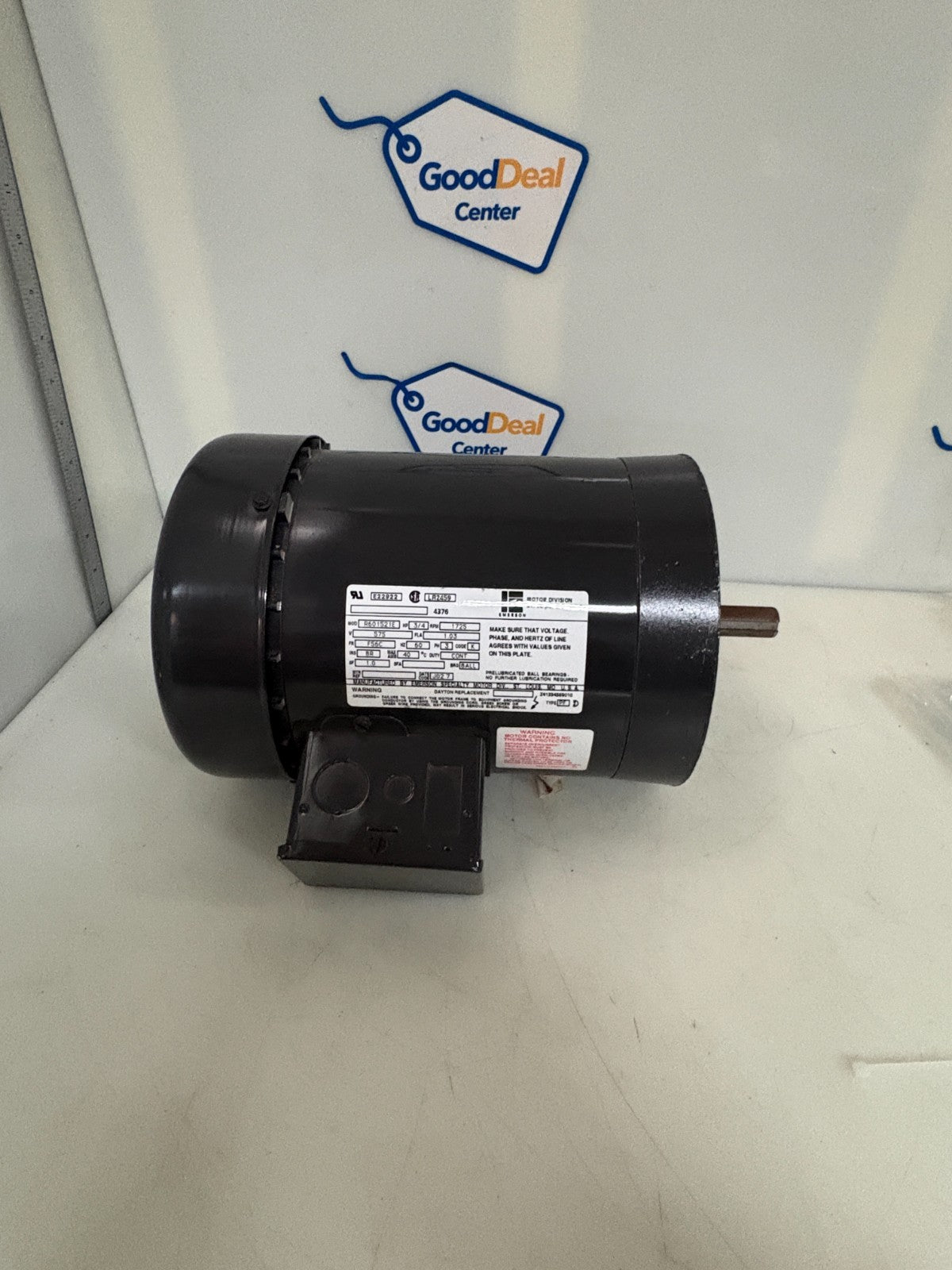 EMERSON 3/4 HP 1725 RPM MOTOR R601521 E 0
