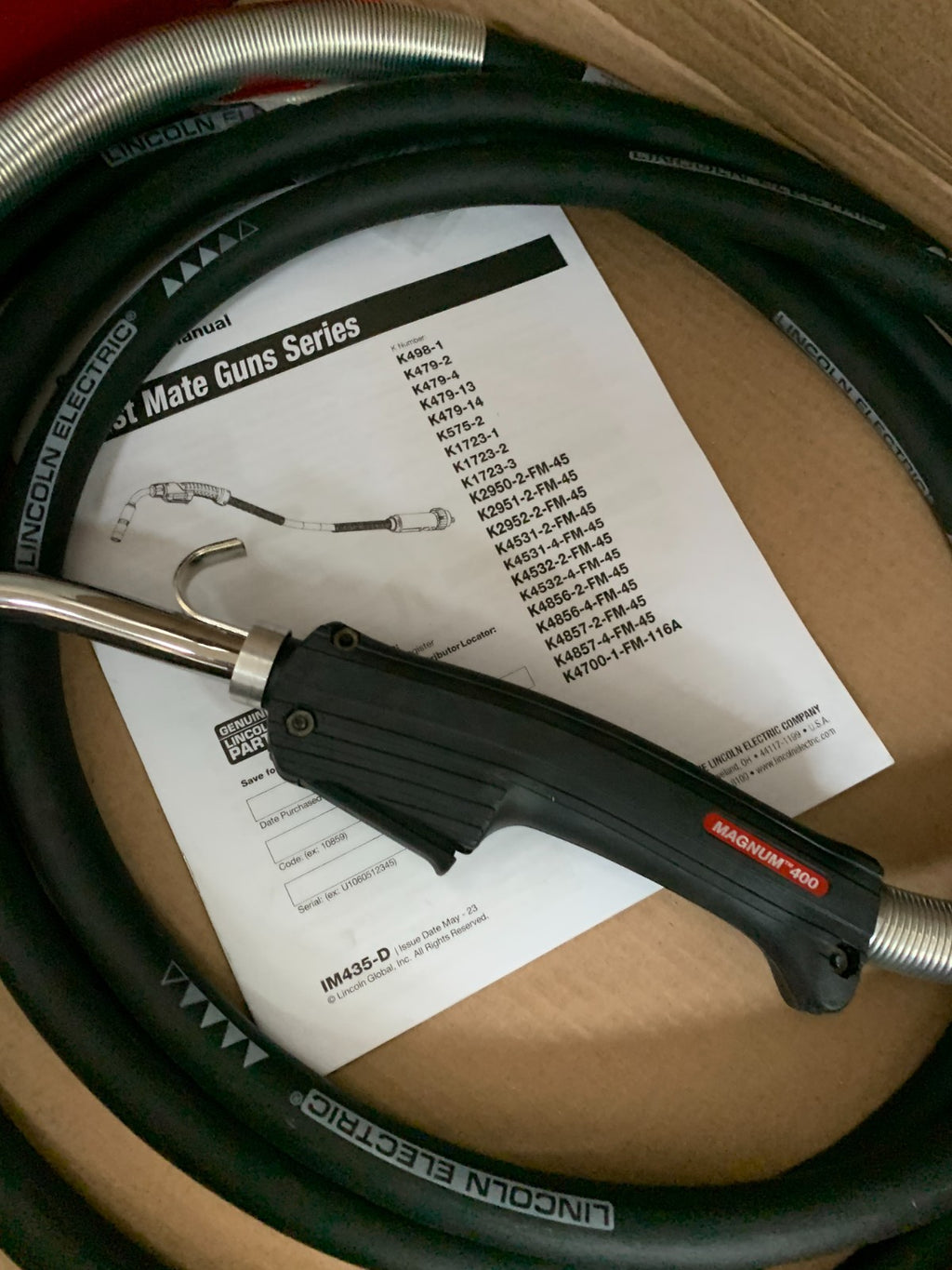 LINCOLN SEMI AUTOMATIC MIG WELDING GUN 400 FM 15' CABLE4