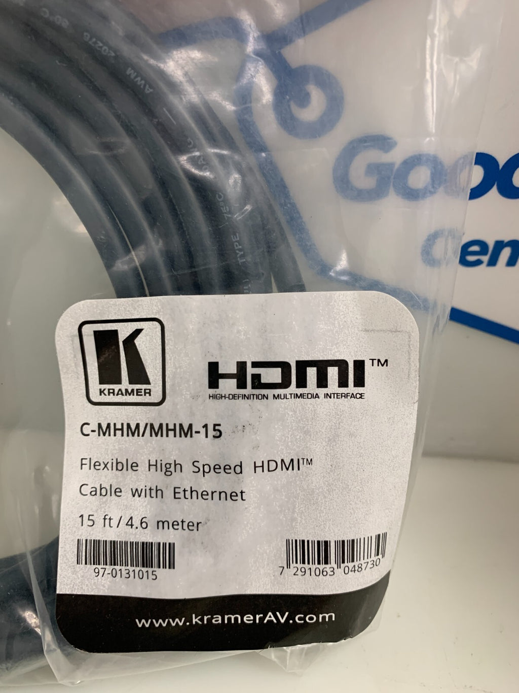 KRAMER 15'  HDMI Cable High Speed  w/Ethernet  C-MHM/MHM-15  (Lot of 2)