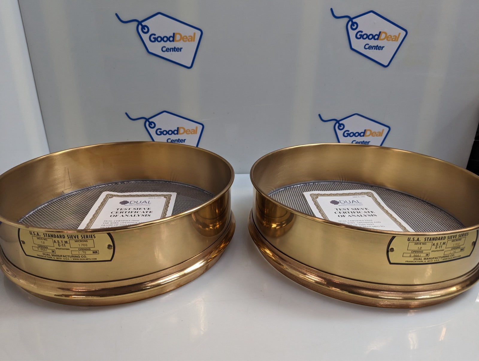 New Brass Dual Manufacturing No. 12 US Standard Sieve 0.0661 in/1.70 mm
