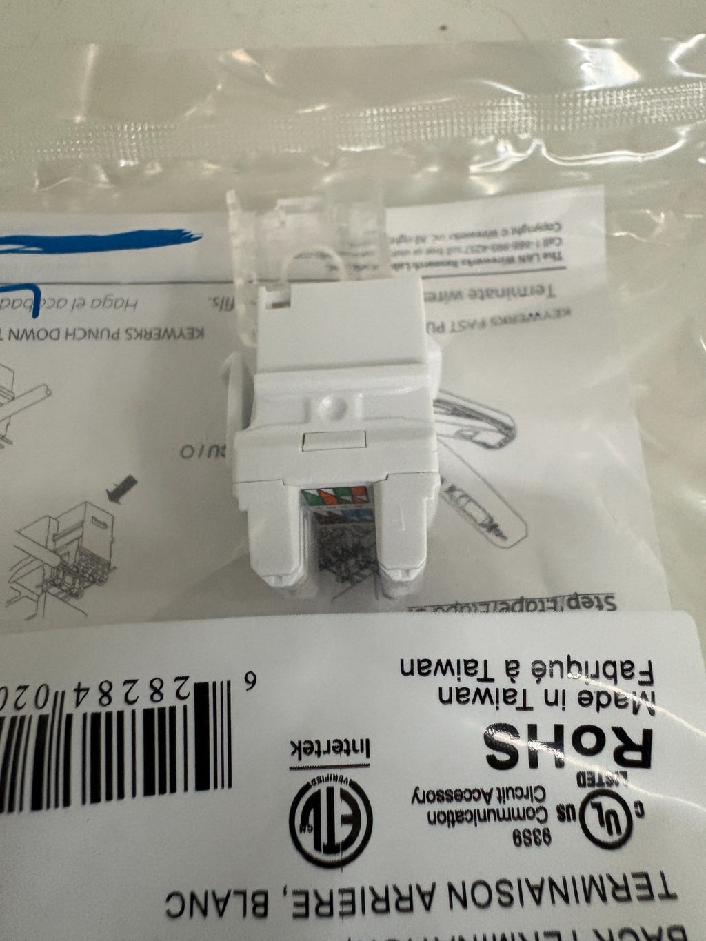 LOT OF 32 WIREWERKS CAT6 RJ45 MODULE BACK TERMINATION KWCC6-45B-WH1