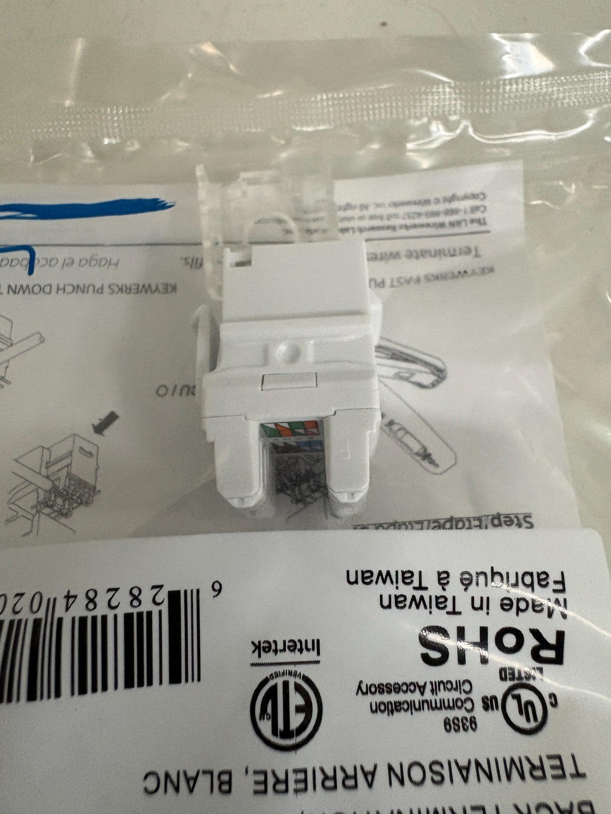 LOT OF 32 WIREWERKS CAT6 RJ45 MODULE BACK TERMINATION KWCC6-45B-WH1