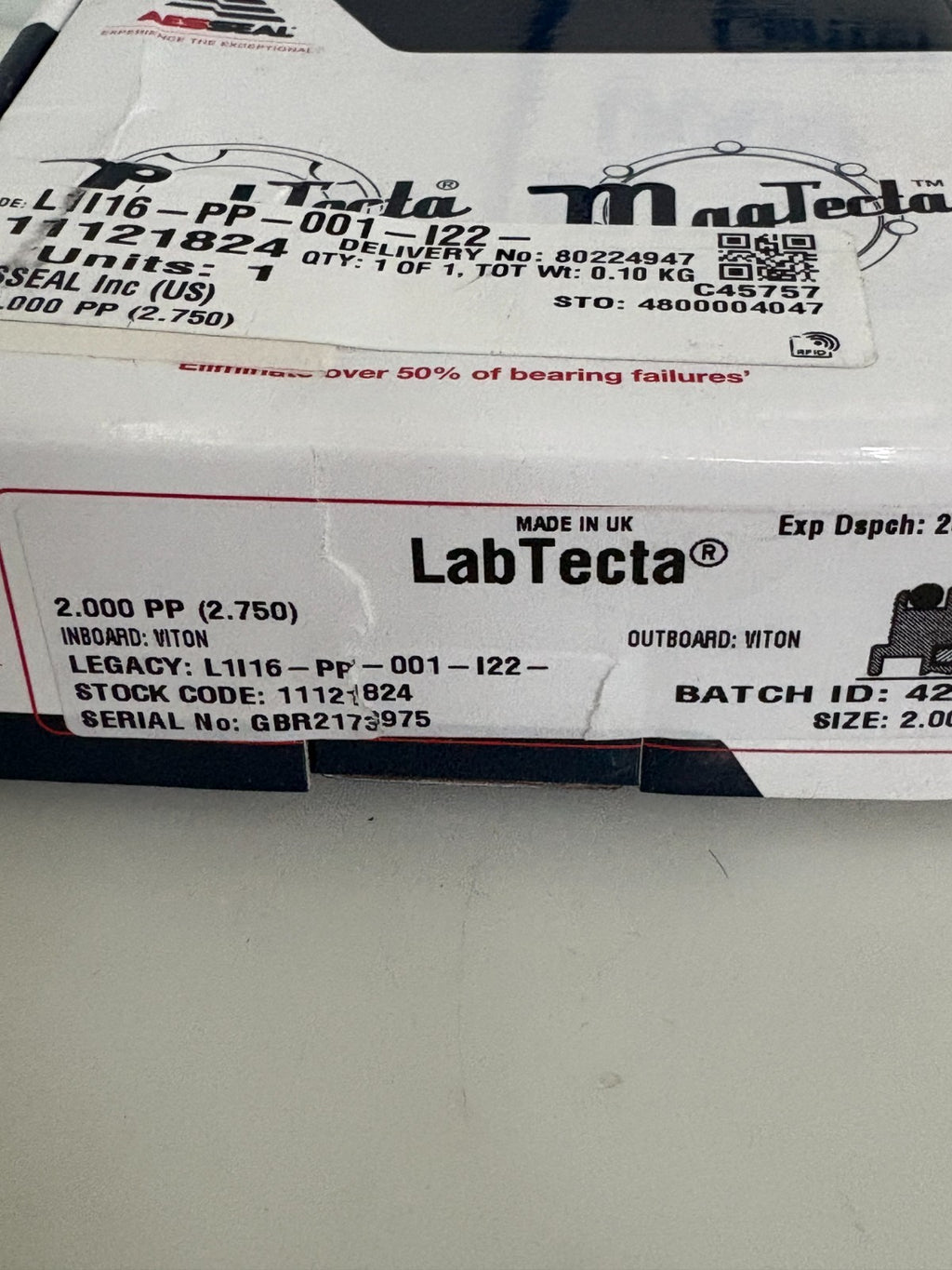 AESSEAL LABTECTA ISOLATOR SEAL L1/16-PP-001-122